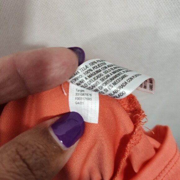 Wild Fable Orange Yellow Layered Tiered Mini Dress Women Size M Sleeveless NEW - Picture 7 of 8